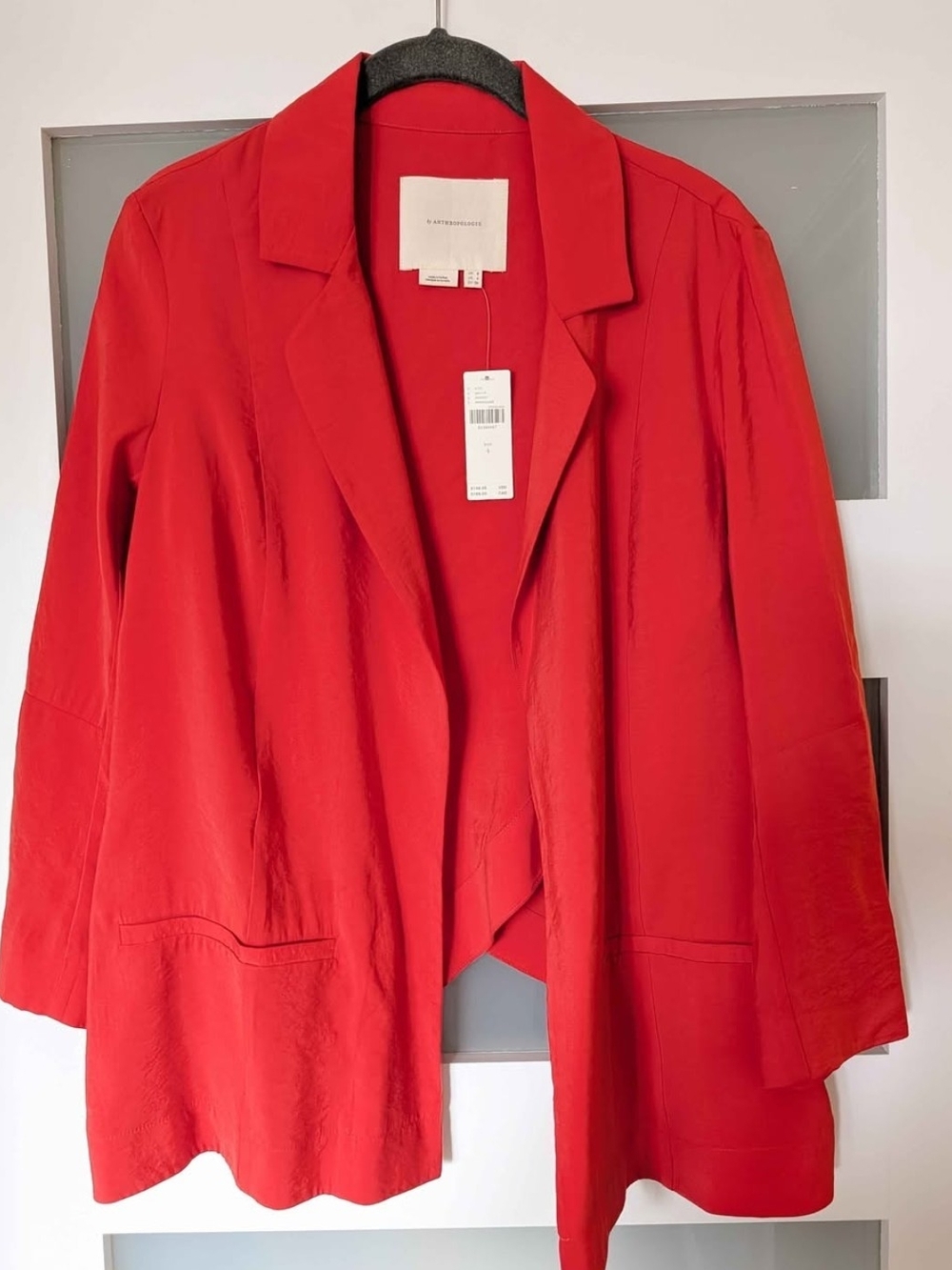 Anthropologie Red Women's Relaxed Blazer Jacket